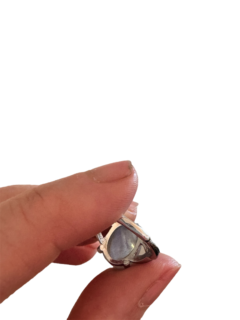 Mondstein Ring verstellbar