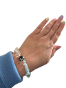 Aquamarin & Bergkristall Armband mit Inka-Perle 
