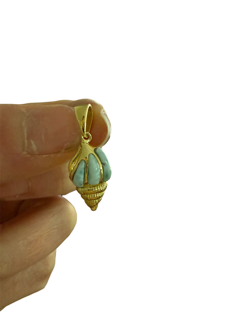 Larimar Anhänger 925 Silber Muschel