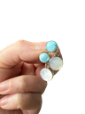 Larimar Ohrringe 925 Silber mit Perlmutt