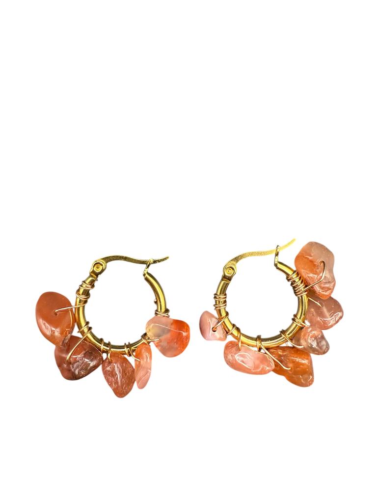 Karneol Ohrringe Kreolen