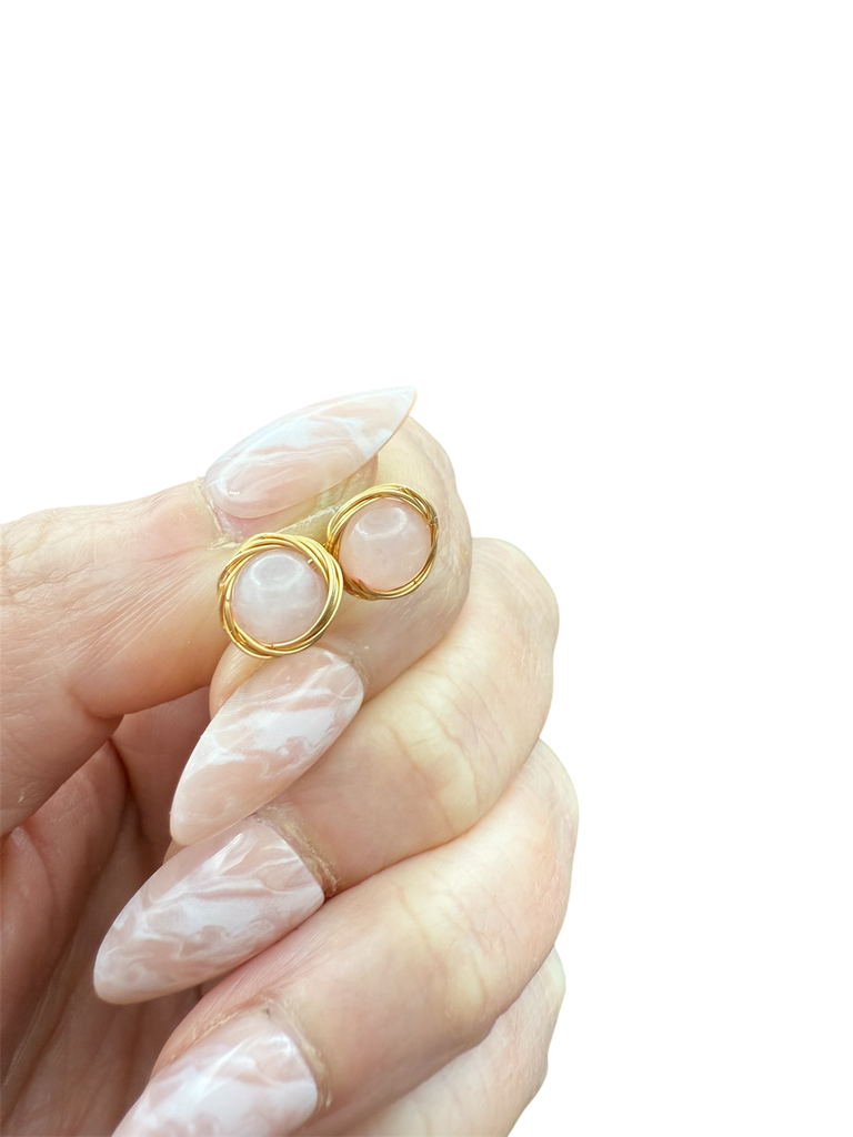 Rosenquarz Ohrstecker 