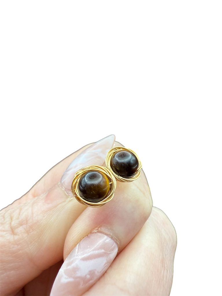 Tigerauge Ohrstecker