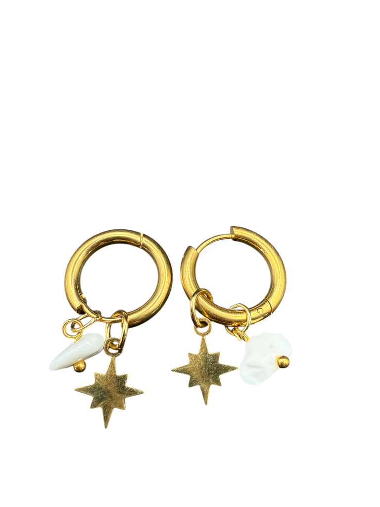 Jade weiß Ohrringe Kreolen