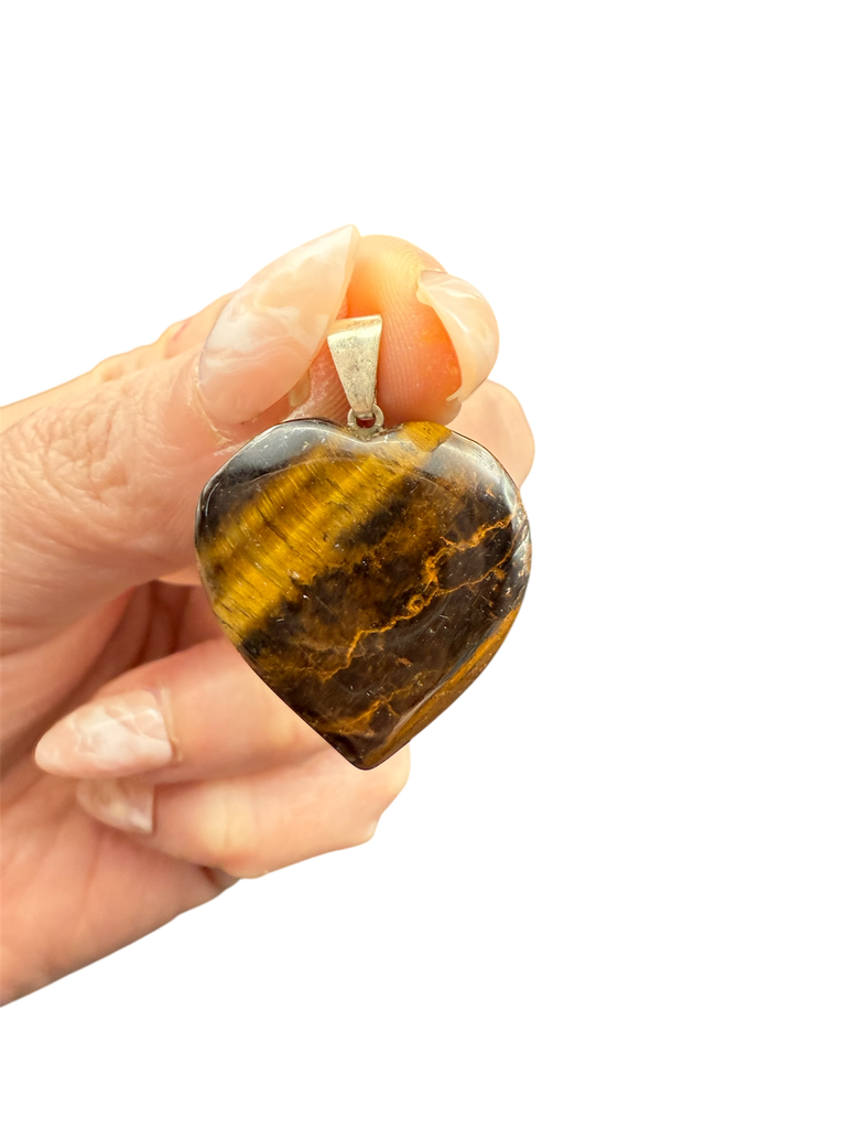 Tigerauge Anhänger Herz