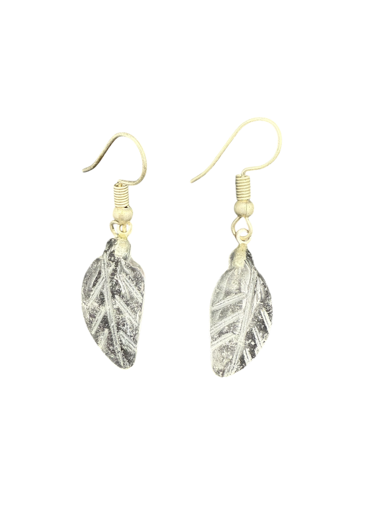 Bergkristall Blatt Ohrringe