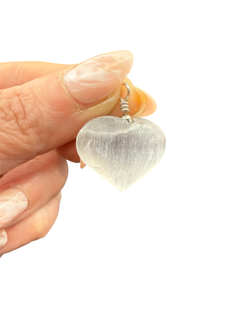 Selenit Anhänger Herz