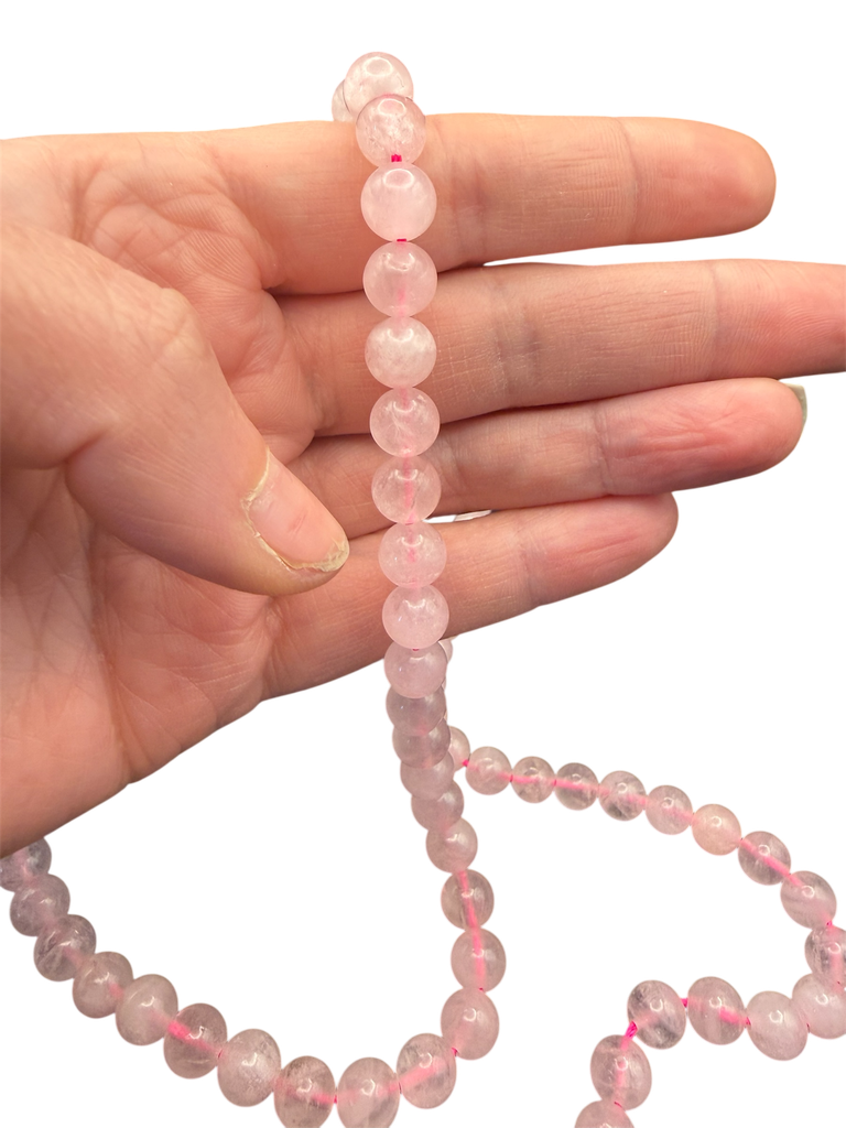 Rosenquarz Kugelperlen Strang 8mm