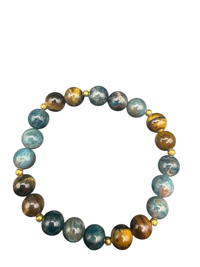 Tigerauge mit Apatit Kugelarmband