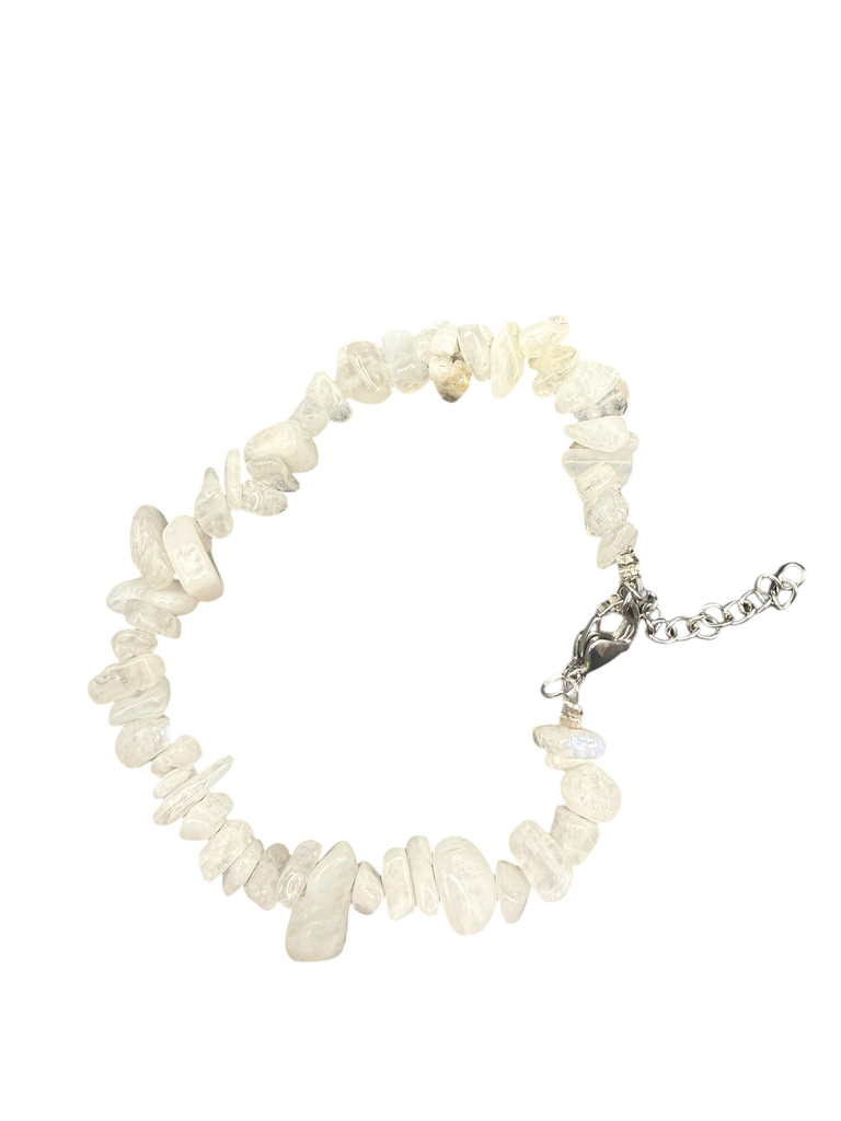 Mondstein Splitterarmband Edelstahl