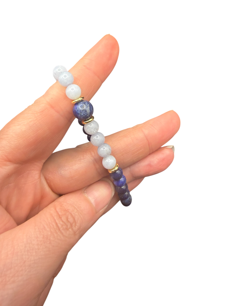 Lapislazuli Aquamarin Kugelarmband