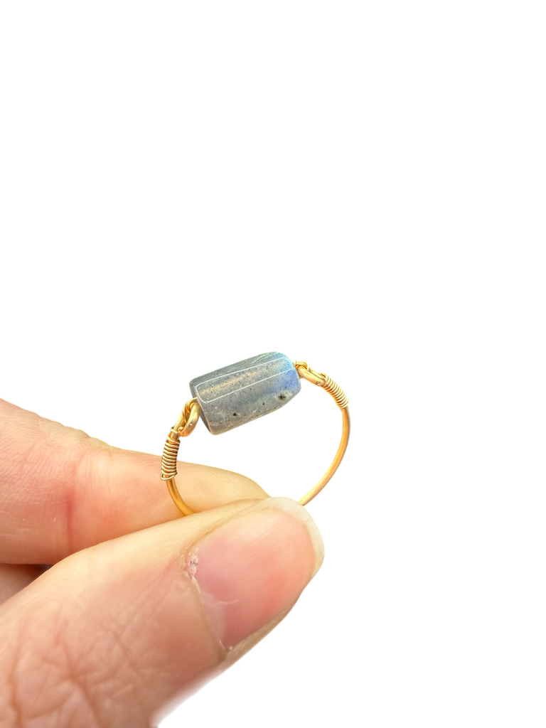 Labradorit Kupferdraht Ring