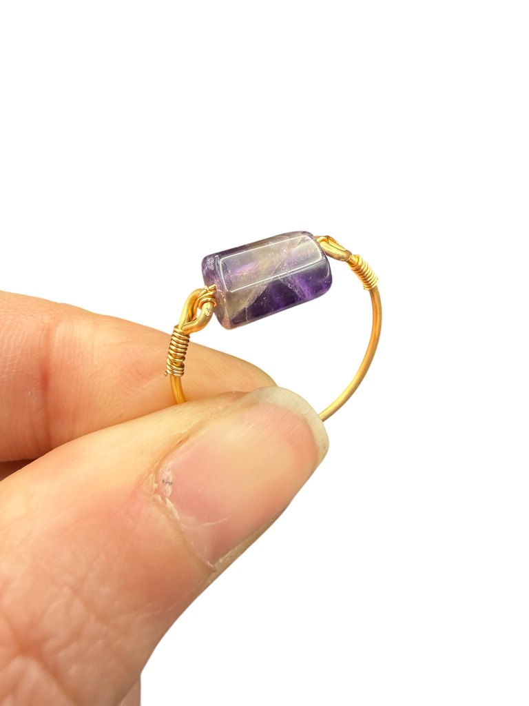 Amethyst Kupferdraht Ring 