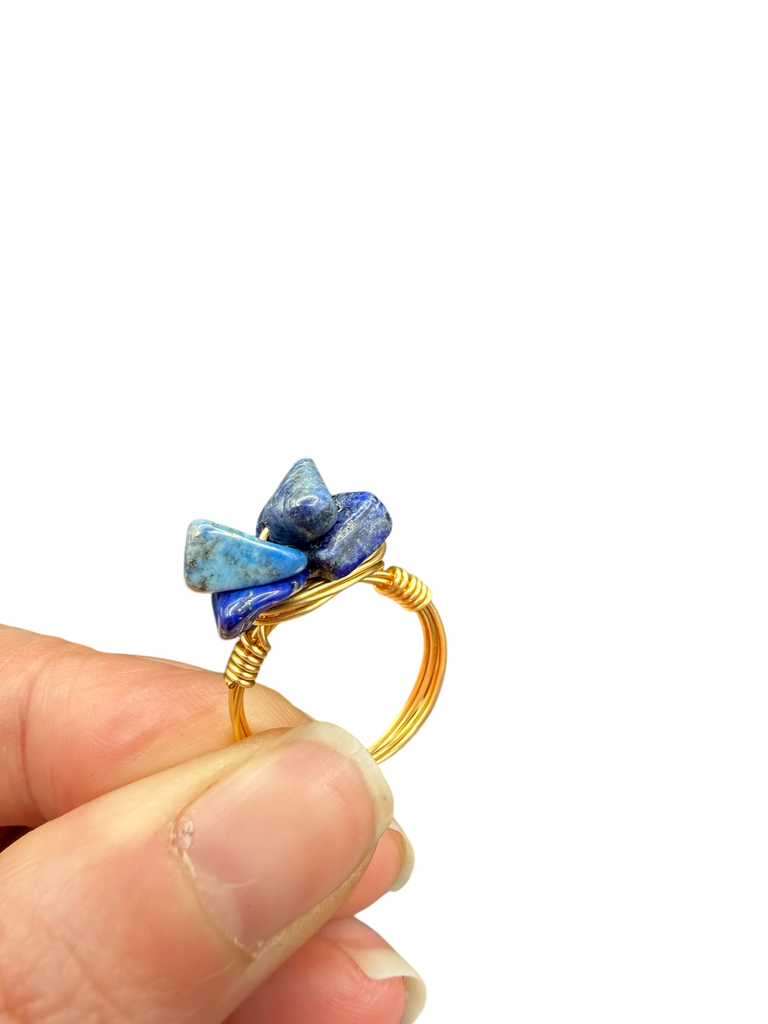 Lapislazuli Kupferdraht Ring