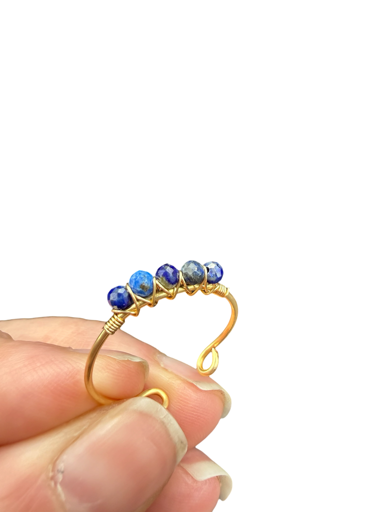 Lapislazuli Kupferdraht Ring