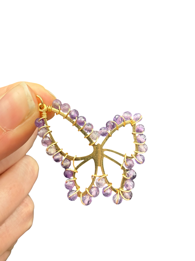 Amethyst Schmetterling Anhänger