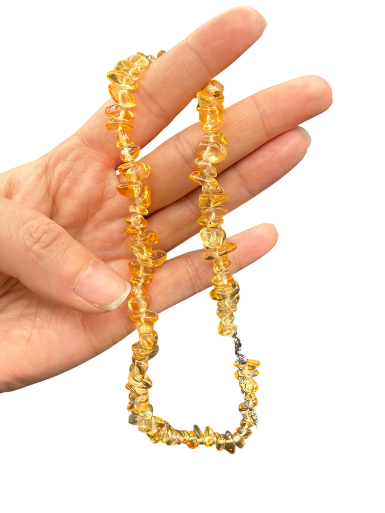 Citrin Halskette Chip Perlenkette