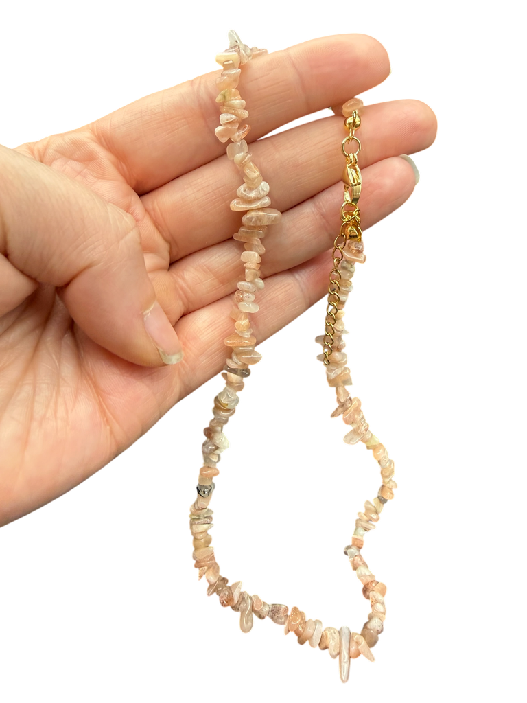 Sonnenstein Halskette Chip Perlenkette