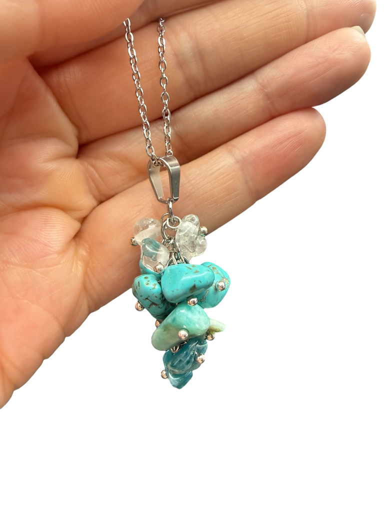 Apatit Amazonit Türkis Kristallquarz Halskette