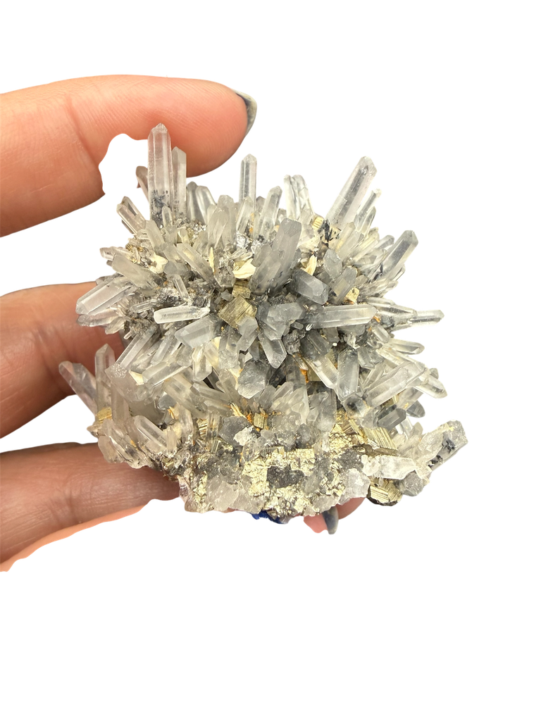 Nadelquarz mit Pyrit Unikat