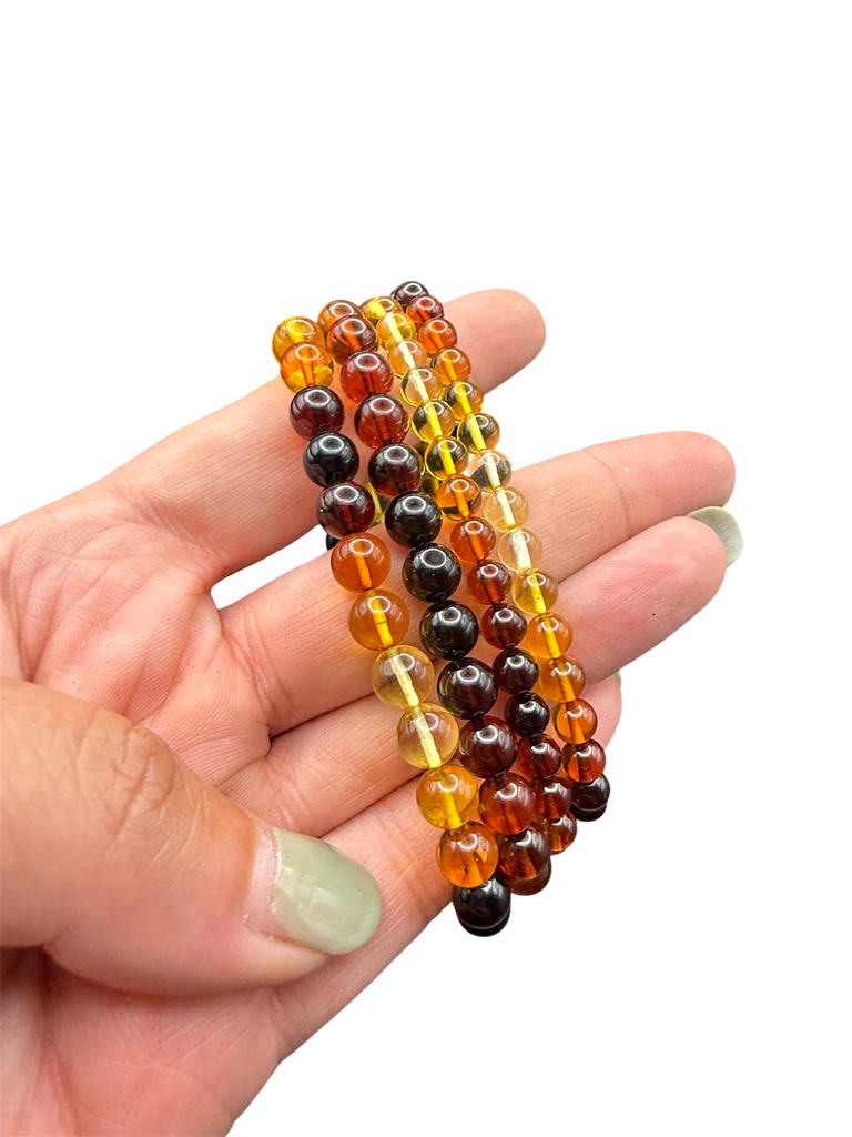 Bernstein Kugelarmband Mehrfarbig