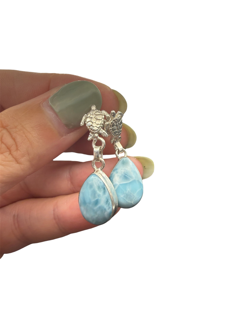 Larimar Ohrringe Schildkröte