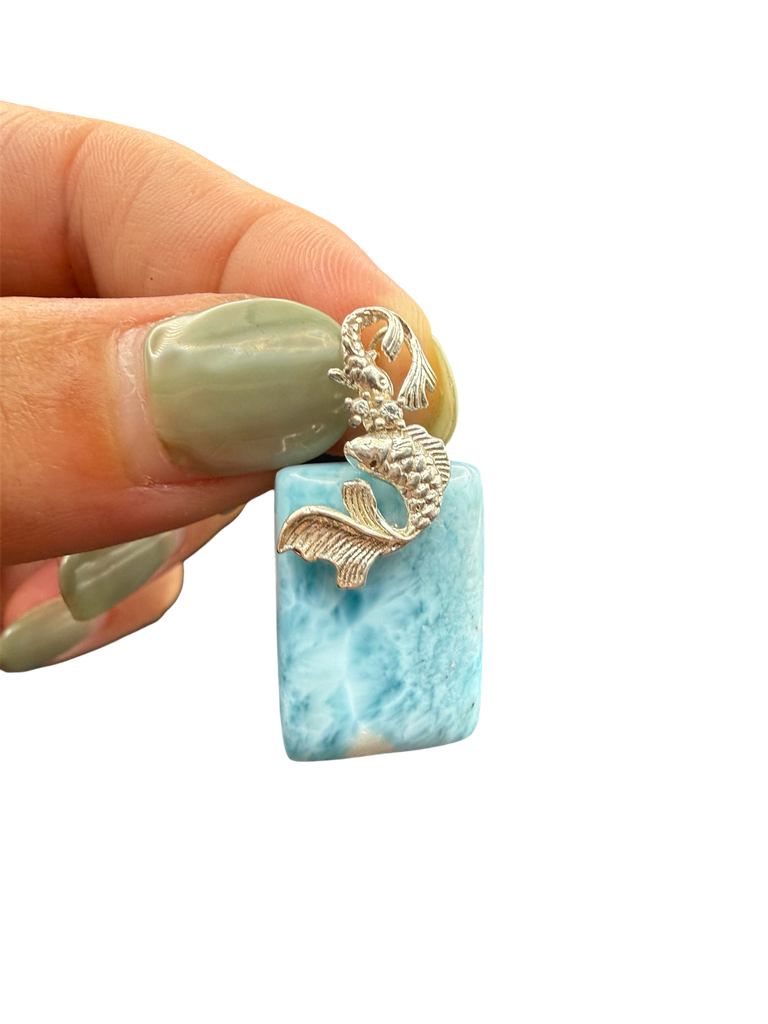 Larimar Anhänger Koi Unikat
