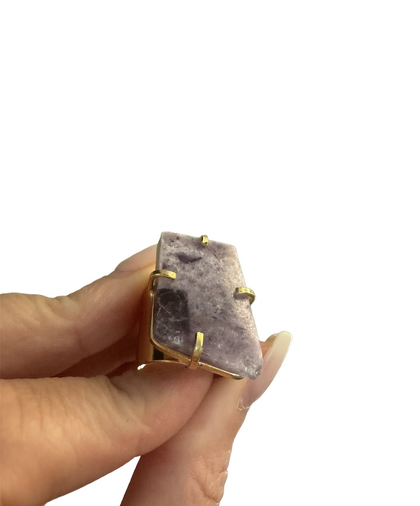 Fluorit Ring vergoldet