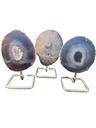 Achat Geode auf Metallständer silber