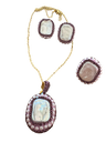 Barockperle und zarten rosa Zirkonen Schmuckset