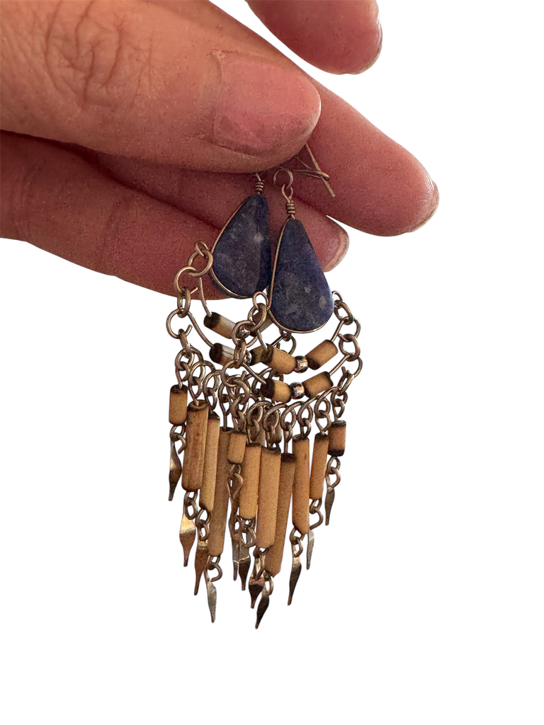 Sodalith Ohrringe Peru handgemacht Boho