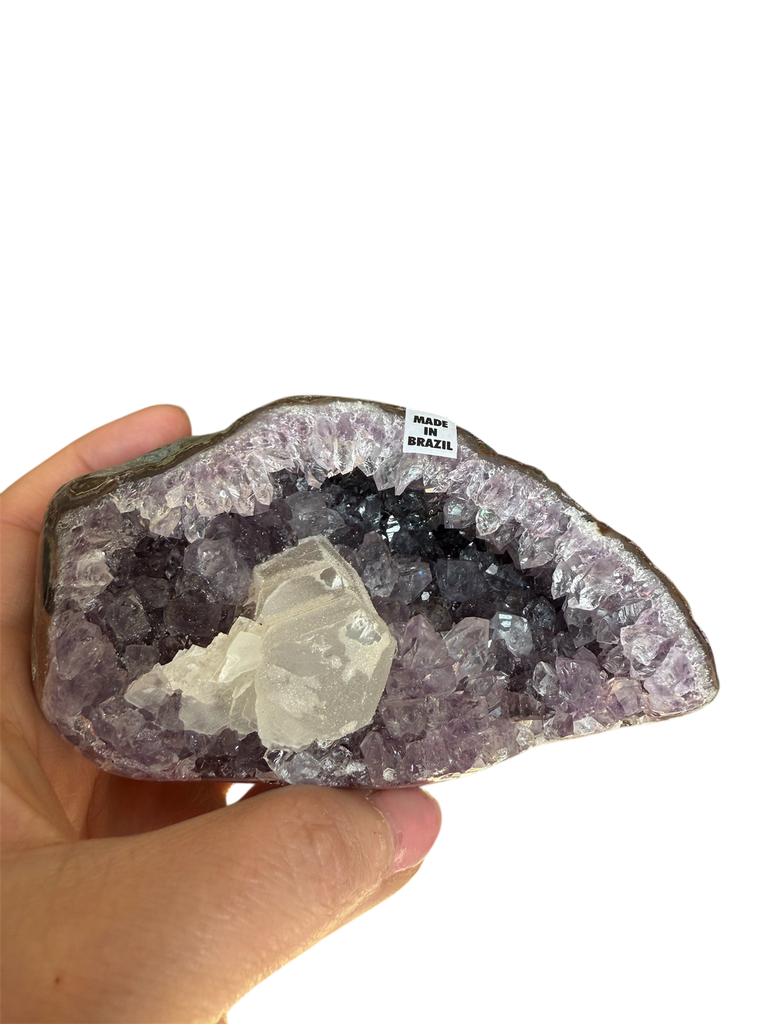 Amethyst Druse mit Calcit