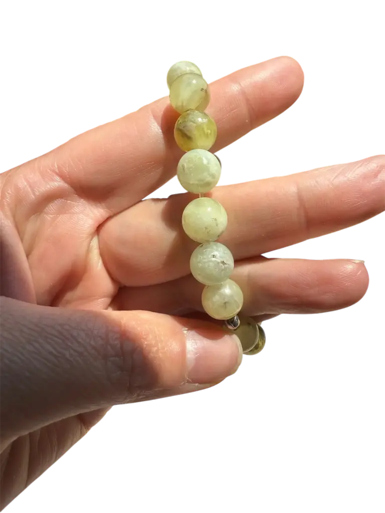 Prehnit Kugelarmband B-Ware