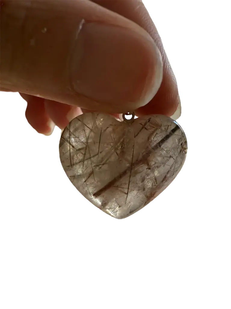 Rutilquarz Herz Anhänger Halskette