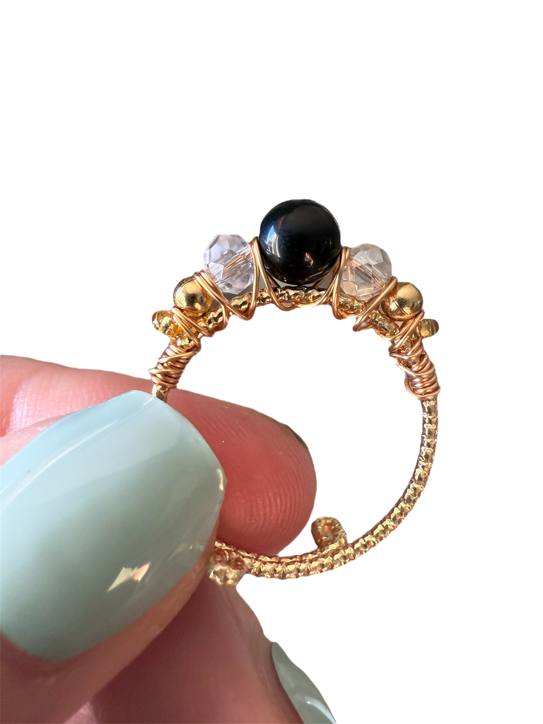 Obsidian Edelsteinring 