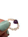 Amethyst Perlenedelsteinring