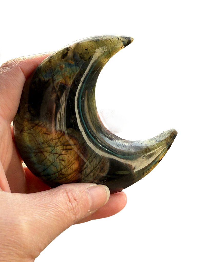 Labradorit Mond auf Sockel