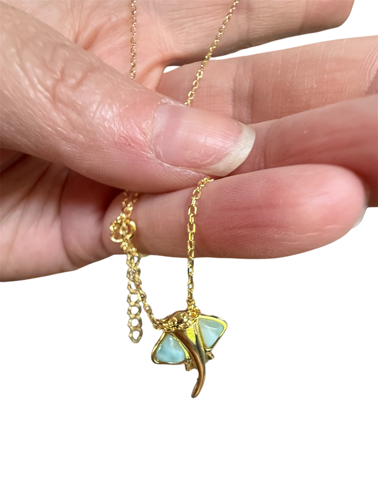 Larimar Ankerkette "Manta" 925 Silber vergoldet