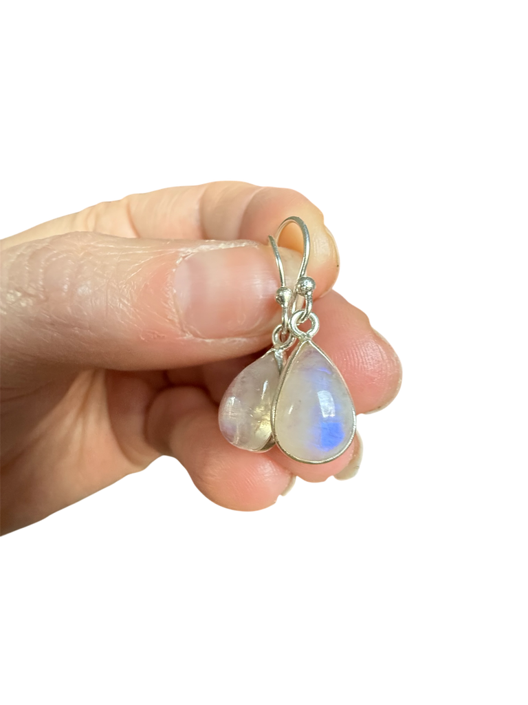 Mondstein Regenbogen Ohrringe 925 Silber