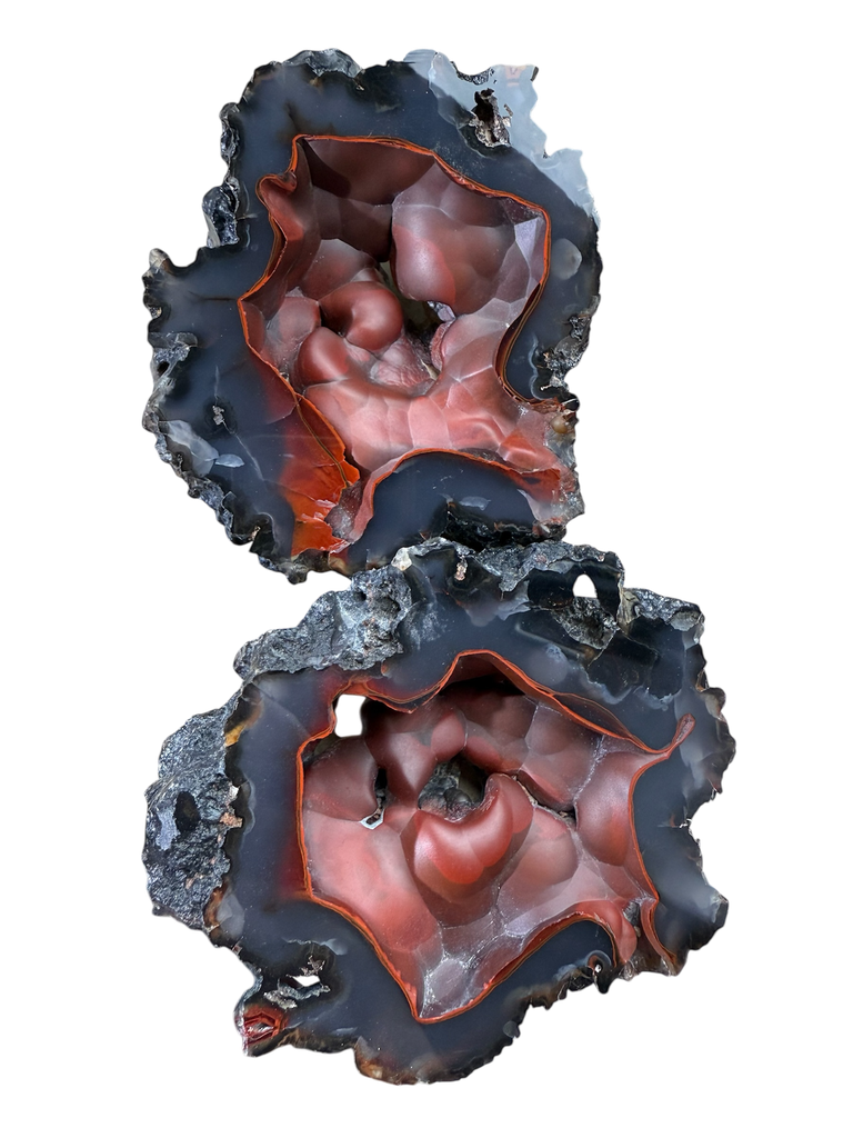Achat Zwilling mit roter Chalcedon Formation Unikat