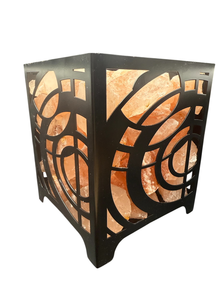 Salzlampe Himalaya Salz im Metallkorb inkl. Beleuchtung