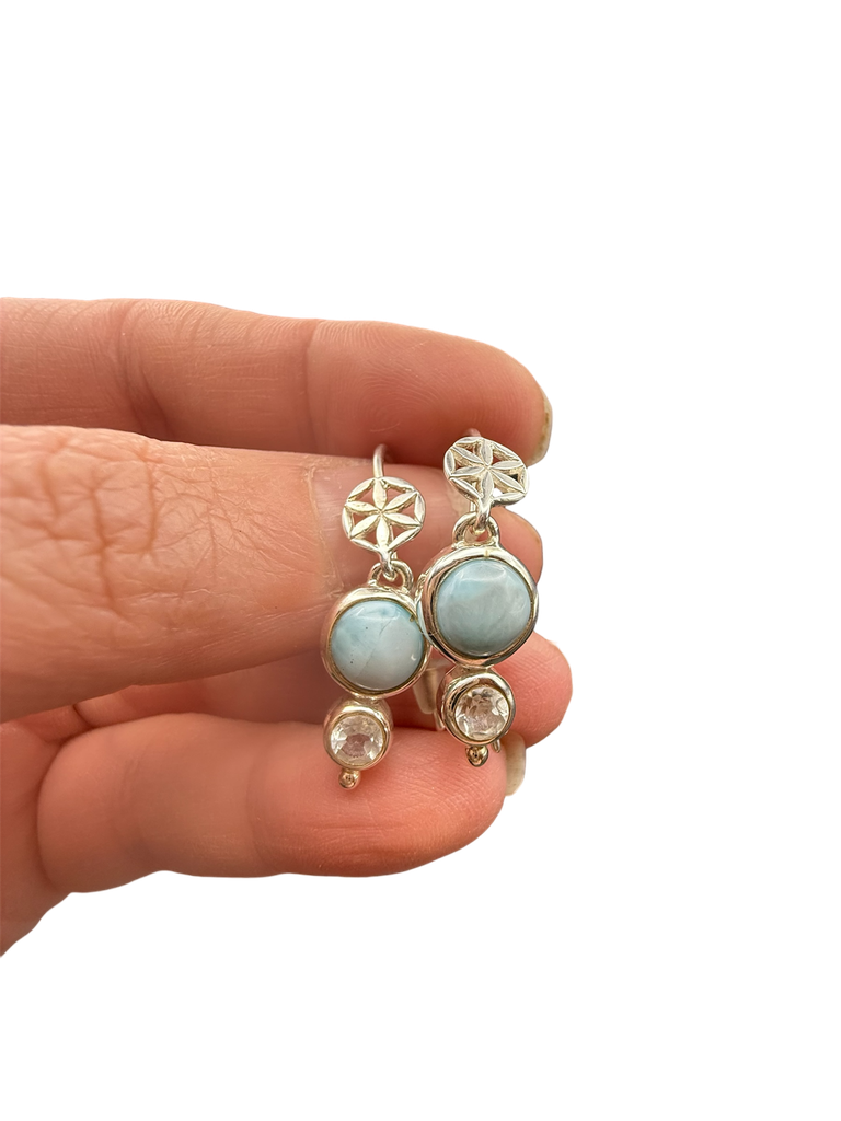 Larimar Design Ohrhänger mit Topas 925 Silber