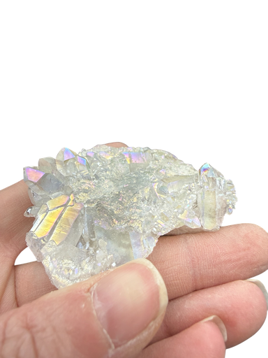 Bergkristall mit Platin Angle Aura Stufen 