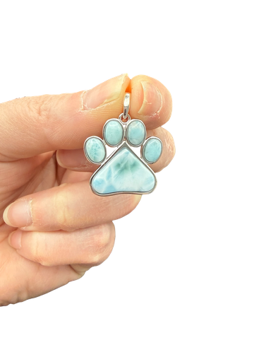 Larimar Anhänger 925 Silber Pfote
