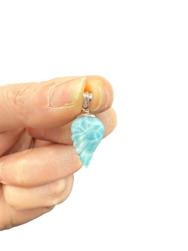 Larimar Anhänger 925 Silber Engelflügel