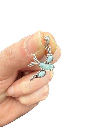 Larimar Anhänger 925 Silber Schwalbe