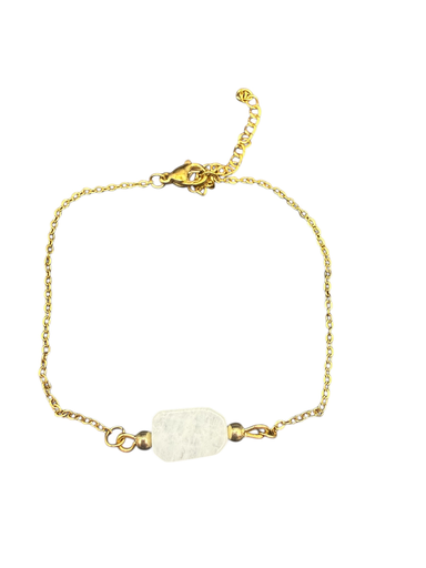 Aquamarin Armband vergoldeter Edelstahl