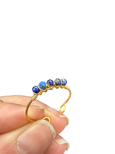 Lapislazuli Kupferdraht Ring