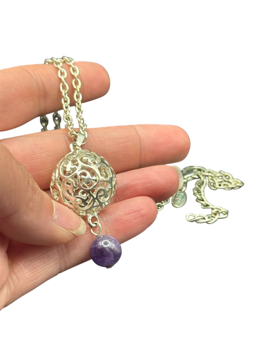 Amethyst Halskette Kugel Pendel 