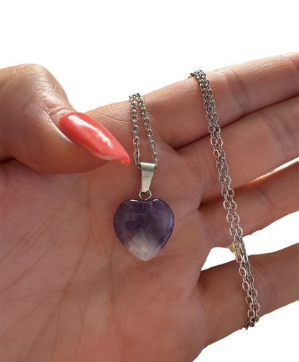 Amethyst Herzedelsteinkette